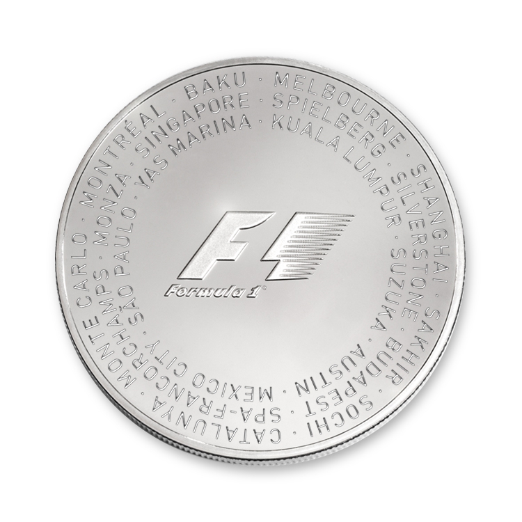Formula 1 Silver Coin Back