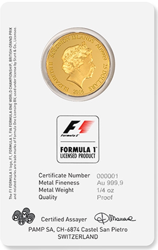 Formula 1 Card Coin Front