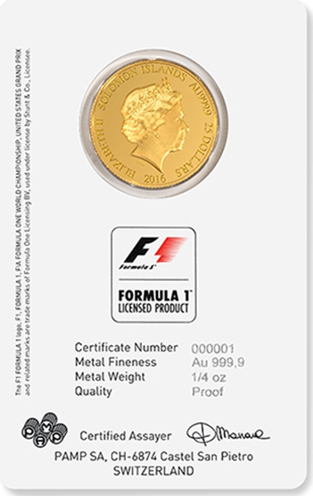 Formula 1 Coin Front