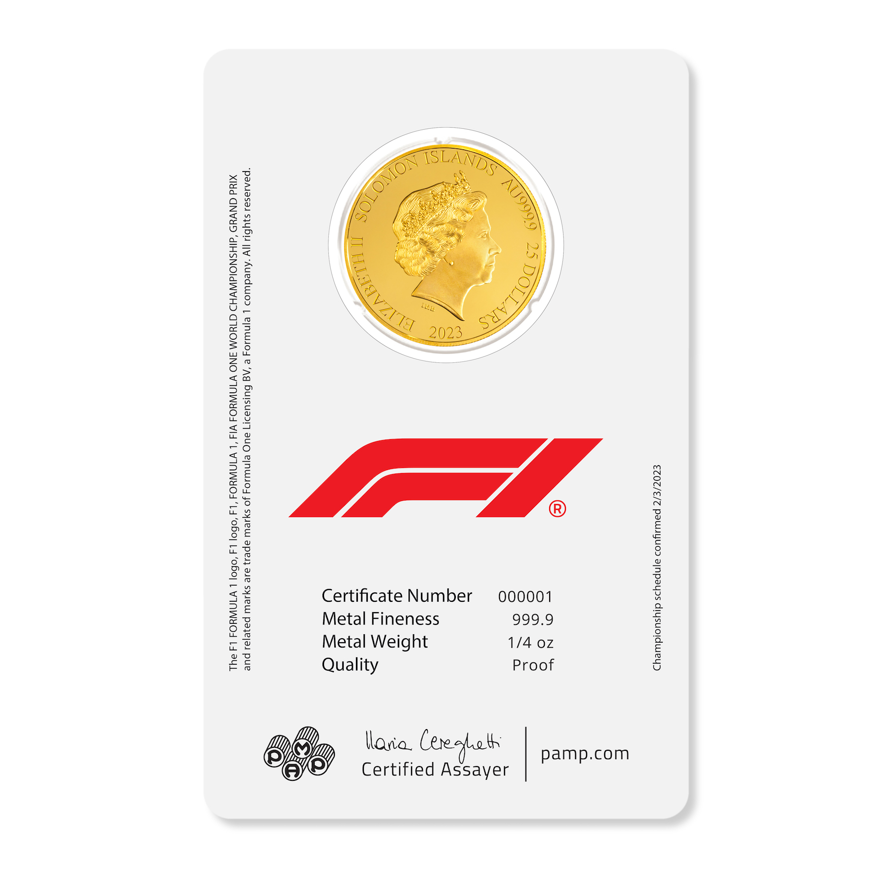 F1 Championship 1/4 oz Gold Coin 2023