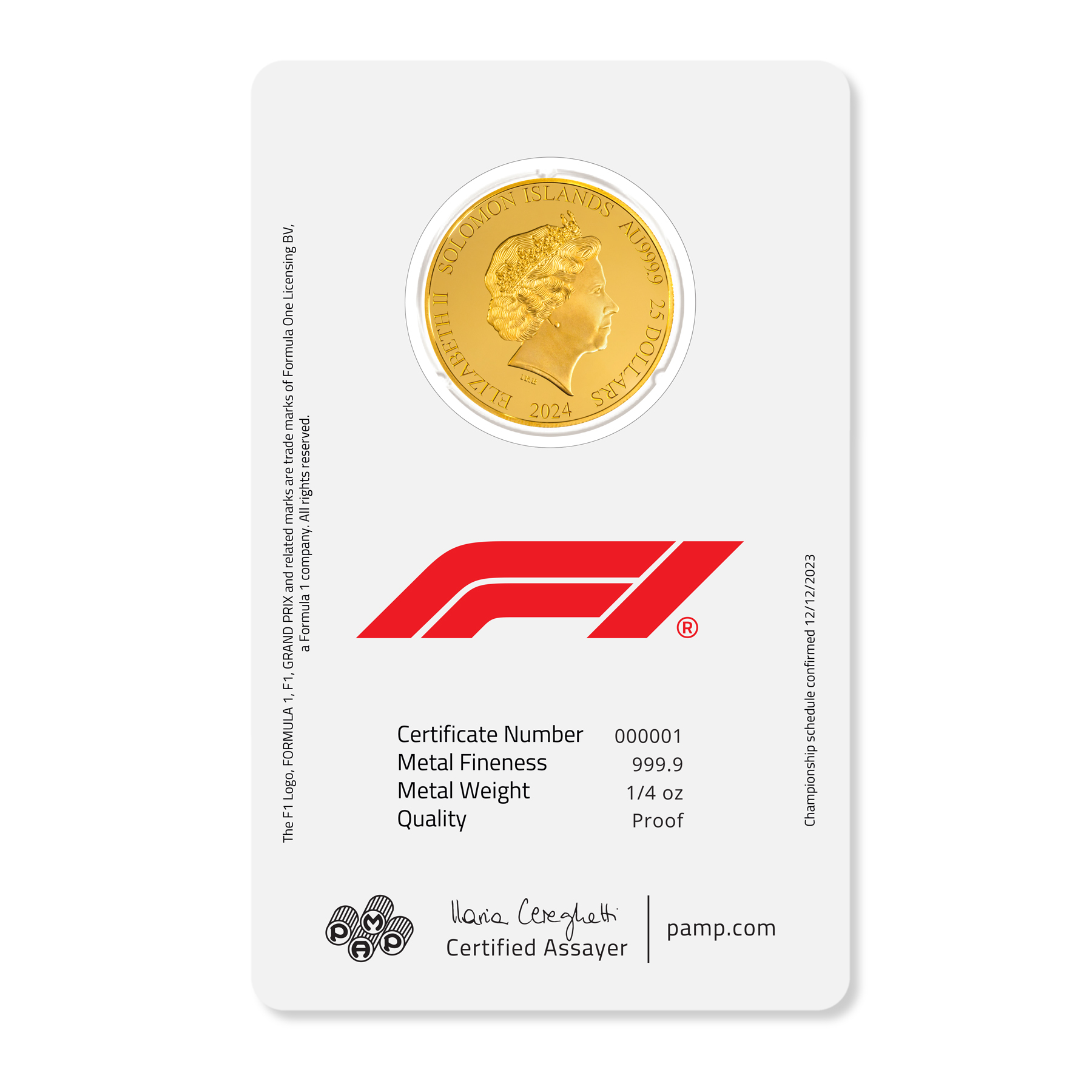 Formula 1® Championship 1/4 oz Gold Coin 2024