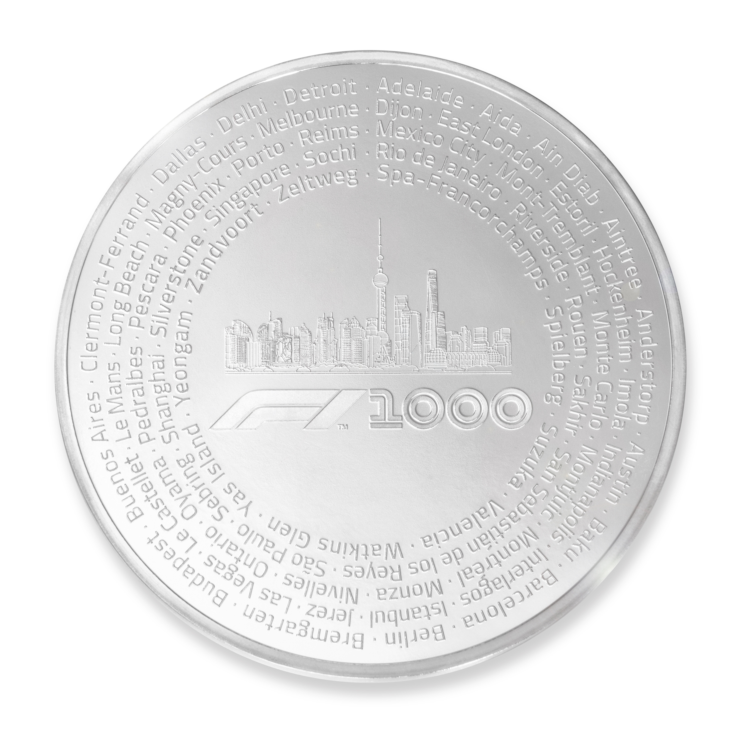 Formula 1<sup>®</sup> 1000 100 oz Silver Coin