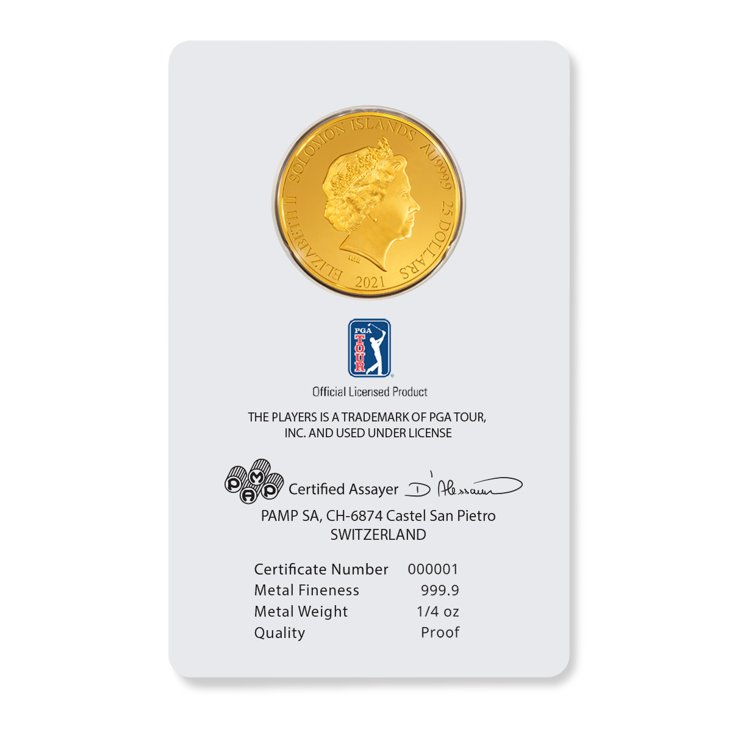 Players Championship 2021 1/4 oz Gold Coin