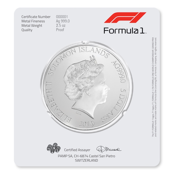 Formula 1<sup>®</sup> 2.5 oz Silver Coin 2019