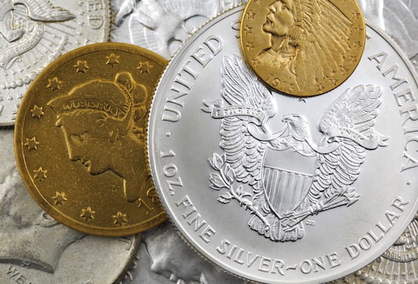 gold and silver coins