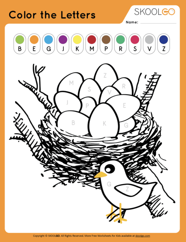 Color The Letters | Free worksheet by SKOOLGO
