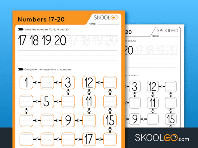 Numbers 17 20 SKOOLGO
