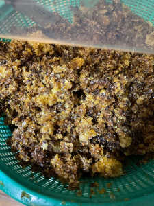 採蜜、見た感じで蜂蜜はまだいっぱい残っていますか？　もっと絞れますか？