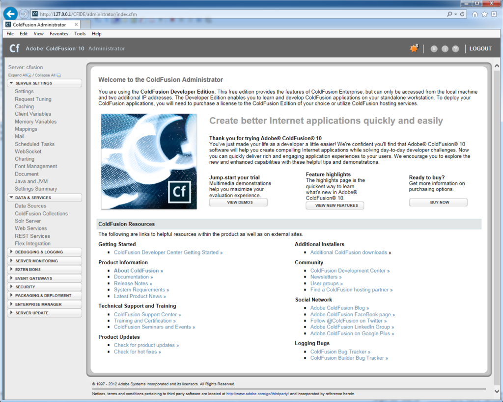 Coldfusion Administrator