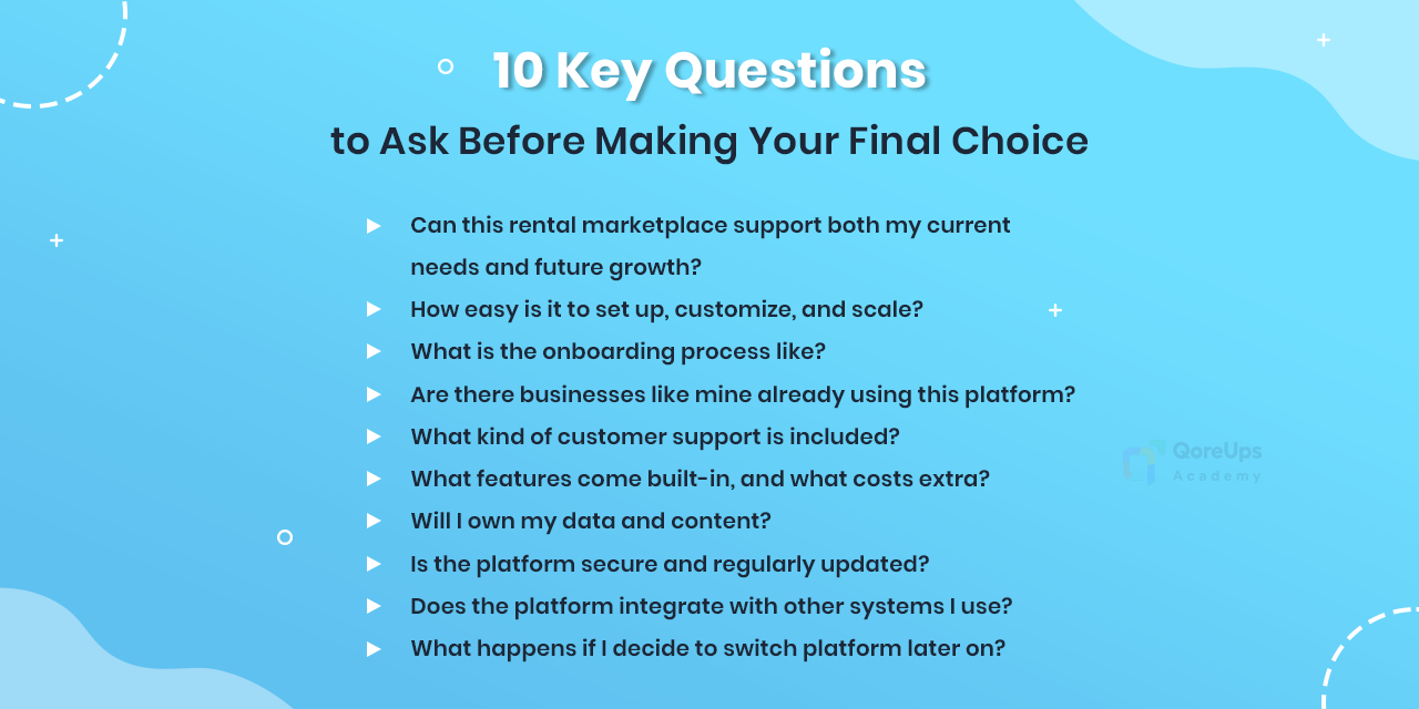 10 Key Questions to Ask Before Choosing The Rental Marketplace Software