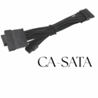 Close-up of CA-SATA power cable for connecting hard drives and SSDs – standard SATA connector
