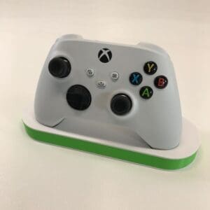 Green Xbox controller stand front angle