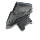 Rear view of Yealink T48U with stand installed on office desk phone