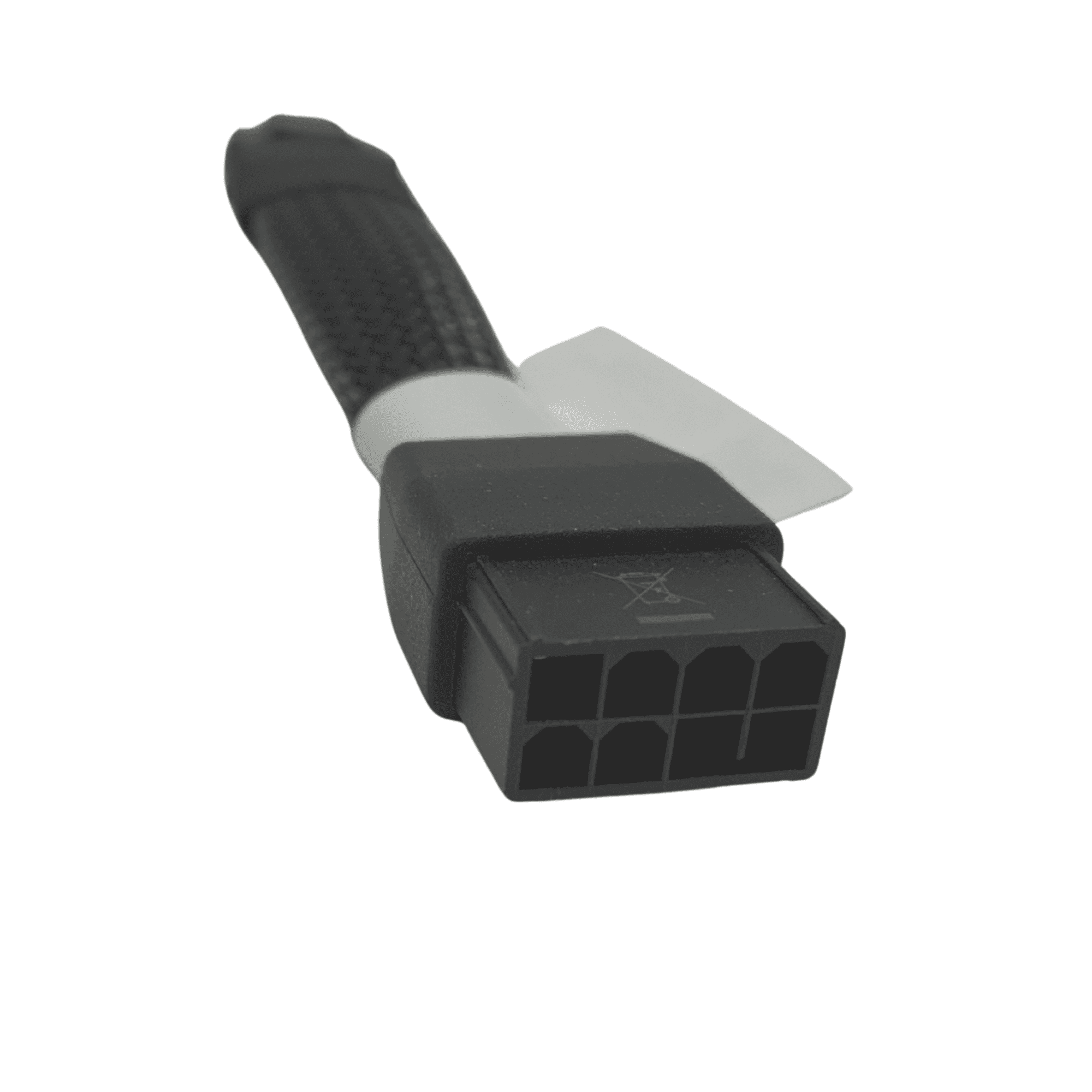 12VHPWR to dual 8-pin RTX power adapter installed on GPU