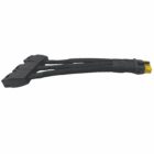 black MSI GPU adapter 12+4 pin cable close-up,