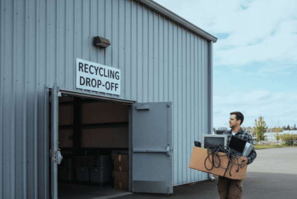 A warehouse to drop off free electronics recycling.