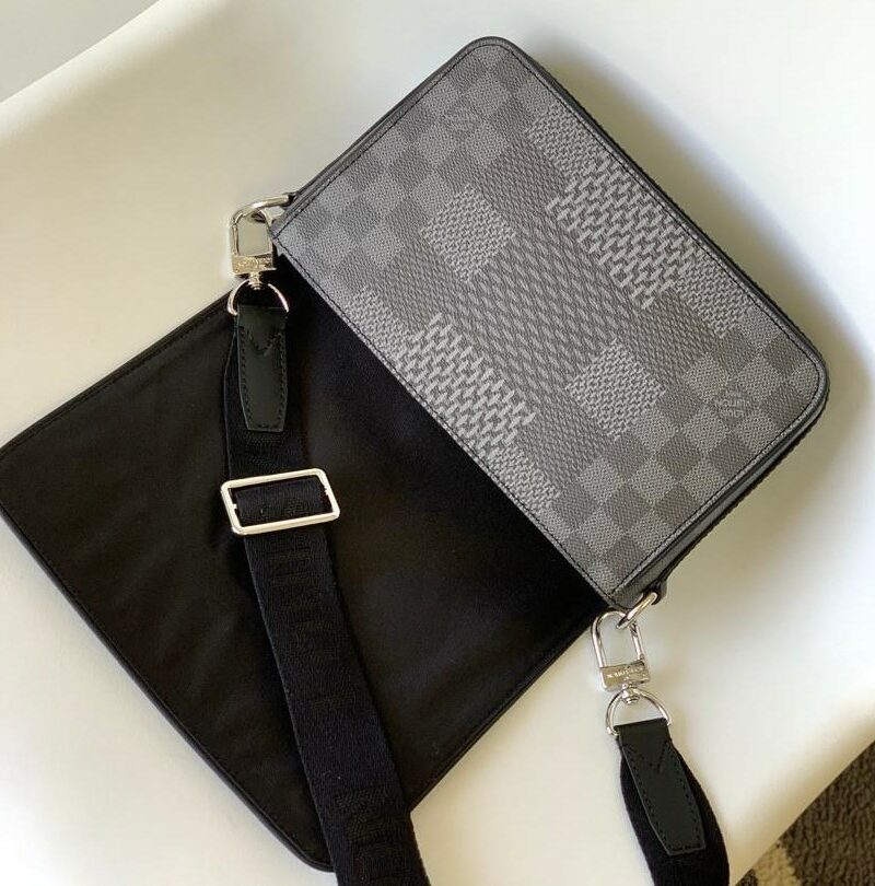 Louis Vuitton Studio Messenger Damier Graphite Gray For Men, Men's Bags, Shoulder And Crossbody Bags 9.3in/25.3cm LV N50013