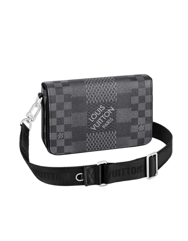 Louis Vuitton Studio Messenger Damier Graphite Gray For Men, Men's Bags, Shoulder And Crossbody Bags 9.3in/25.3cm LV N50013
