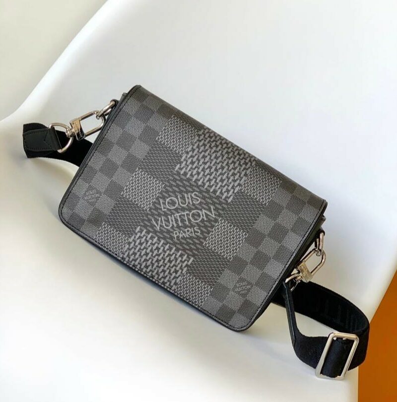 Louis Vuitton Studio Messenger Damier Graphite Gray For Men, Men's Bags, Shoulder And Crossbody Bags 9.3in/25.3cm LV N50013