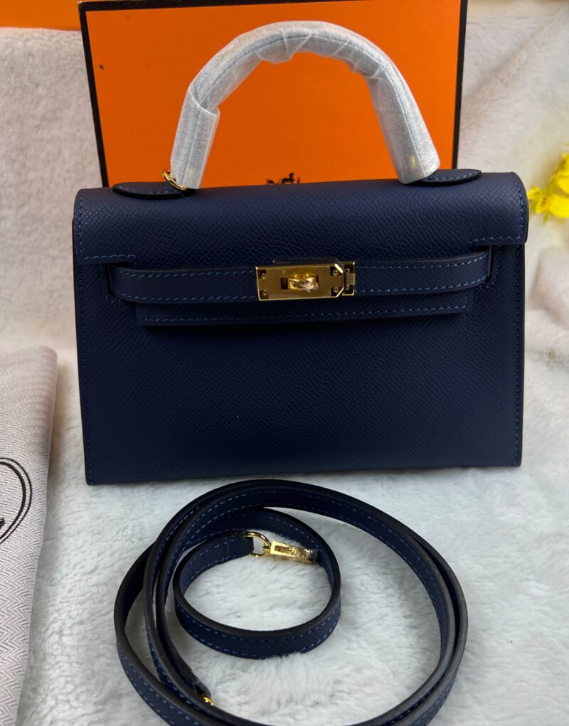 Hermes Kelly 19 Blue France Swift Bag For Women, Women's Handbags, Shoulder Bags 7.5in/19cm