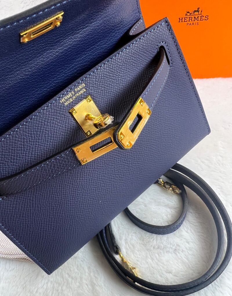 Hermes Kelly 19 Blue France Swift Bag For Women, Women's Handbags, Shoulder Bags 7.5in/19cm