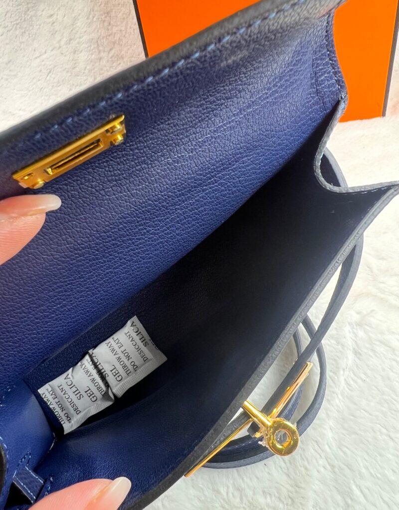 Hermes Kelly 19 Blue France Swift Bag For Women, Women's Handbags, Shoulder Bags 7.5in/19cm