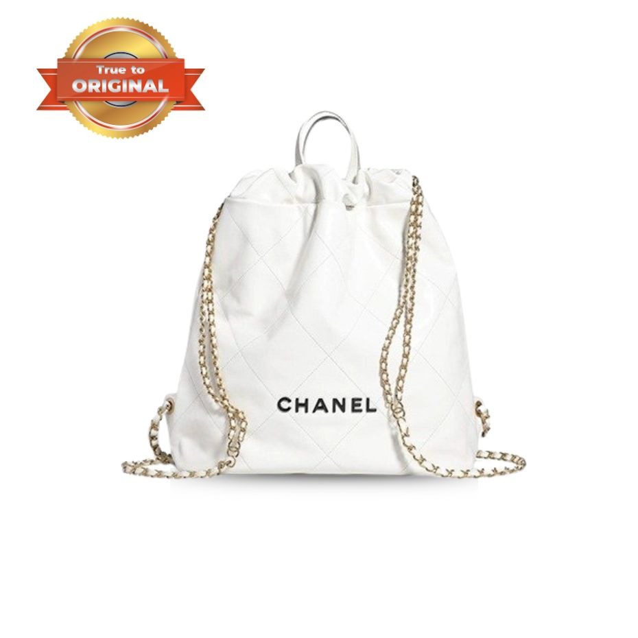[True-to-ORIGINAL] Chanel Large CHANEL 22 Backpack White For Women, Women's Bags 19.9in/51cm AS3313 B08037 10601