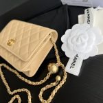 Chanel Wallet On Chain Black/White/Beige For Women 7.5in/19cm AP1450