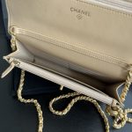 Chanel Wallet On Chain Black/White/Beige For Women 7.5in/19cm AP1450