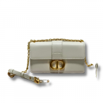Christian Dior 30 Montaigne East West Bag With Chain White For Women 8.5in/21.5cm M9334UHEL_M030