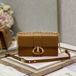 Christian Dior 30 Montaigne East West Bag With Chain Brown For Women 8.5in/21.5cm