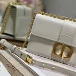 Christian Dior 30 Montaigne East West Bag With Chain White For Women 8.5in/21.5cm M9334UHEL_M030
