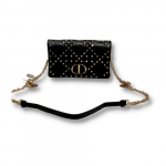 Dior Caro Macrocannage Pouch Black/White For Women 7.5in/19.5cm S5135BNHH_M900