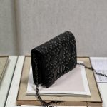 Dior Caro Macrocannage Pouch Black/White For Women 7.5in/19.5cm S5135BNHH_M900