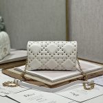 Dior Caro Macrocannage Pouch Black/White For Women 7.5in/19.5cm S5135BNHH_M900