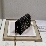 Dior Caro Macrocannage Pouch Black/White For Women 7.5in/19.5cm S5135BNHH_M900