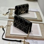 Dior Caro Macrocannage Pouch Black/White For Women 7.5in/19.5cm S5135BNHH_M900