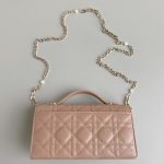 Dior Lady Top Handle Clutch Beige/Black/White For Women 8.5in/21cm S0980ONMJ_M49P