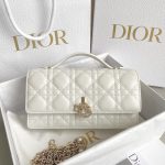 Dior Lady Top Handle Clutch Beige/Black/White For Women 8.5in/21cm S0980ONMJ_M49P
