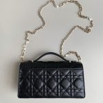 Dior Lady Top Handle Clutch Beige/Black/White For Women 8.5in/21cm S0980ONMJ_M49P