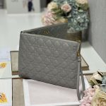 Dior Large Caro Daily Pouch Black/Grey/Brown For Women 12in/30cm S5086UWHC_M900