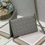 Dior Large Caro Daily Pouch Black/Grey/Brown For Women 12in/30cm S5086UWHC_M900