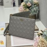 Dior Large Caro Daily Pouch Black/Grey/Brown For Women 12in/30cm S5086UWHC_M900