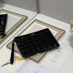 Dior Large Caro Daily Pouch Black/Grey/Brown For Women 12in/30cm S5086UWHC_M900