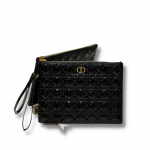Dior Large Caro Daily Pouch Black/Grey/Brown For Women 12in/30cm S5086UWHC_M900