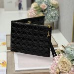 Dior Large Caro Daily Pouch Black/Grey/Brown For Women 12in/30cm S5086UWHC_M900