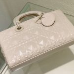 Dior Medium Lady D-joy Bag White/Grey/Beige/Black For Women 10in/26cm M0540ONGE_M030