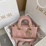 Dior Micro Lady D-Joy Bag White/Pink/Black For Women 6in/16cm S0910ONGE_M030