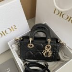 Dior Micro Lady D-Joy Bag White/Pink/Black For Women 6in/16cm S0910ONGE_M030