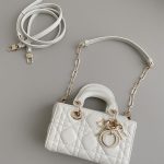 Dior Micro Lady D-Joy Bag White/Pink/Black For Women 6in/16cm S0910ONGE_M030